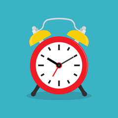 Alarm clock, wake-up time in at work. Vector