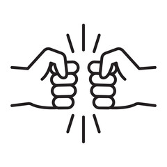 Fist bump line icon. Bro gesture, friends. Vector