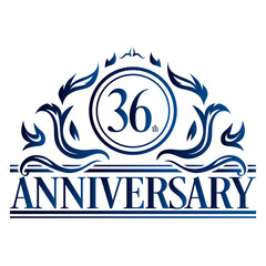 Luxury 36th anniversary Logo illustration vector