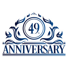 Luxury 49th anniversary Logo illustration vector