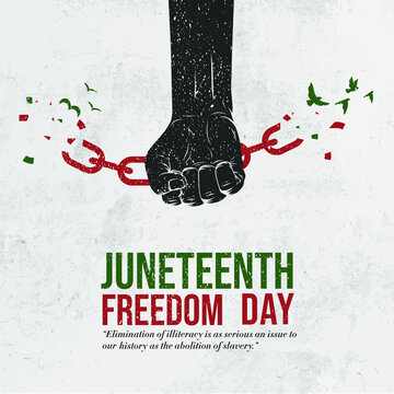 Emancipation Day, Human hand and broken chain with the bird symbols, Freedom Day, Vector illustration, Juneteenth Day, Liberation Day