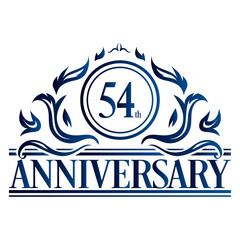 Luxury 54th anniversary Logo illustration vector