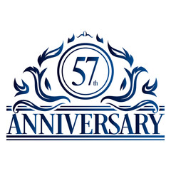 Luxury 57th anniversary Logo illustration vector