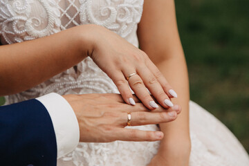 hands of bride and groom