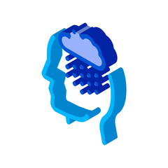 Rainy Cloud Cloudburst Silhouette Headache vector isometric sign. color isolated symbol illustration
