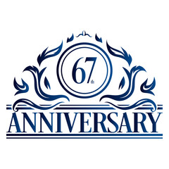Luxury 67th anniversary Logo illustration vector