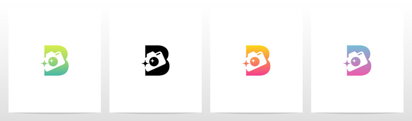 Photography Camera On Letter logo Design B