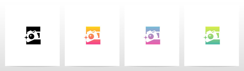 Photography Camera On Letter logo Design E