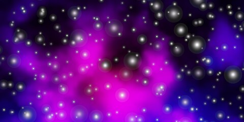 Light Purple vector layout with bright stars. Colorful illustration in abstract style with gradient stars. Design for your business promotion.