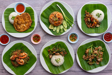 Fototapeta na wymiar Thai Food Mixed Dishes 