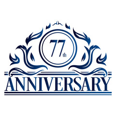 Luxury 77th anniversary Logo illustration vector