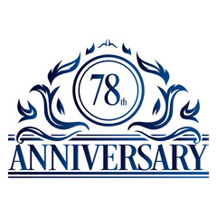 Luxury 78th anniversary Logo illustration vector