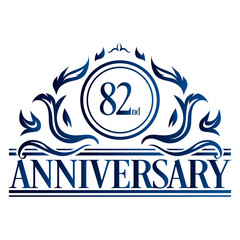 Luxury 82nd anniversary Logo illustration vector