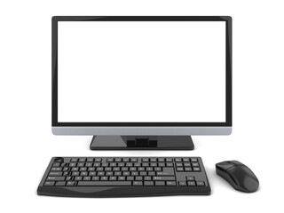 Computer view front and white background - 354635504