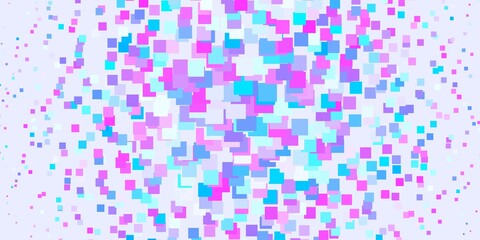 Fototapeta premium Light Pink, Blue vector pattern in square style. Modern design with rectangles in abstract style. Template for cellphones.