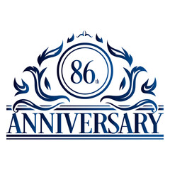 Luxury 86th anniversary Logo illustration vector