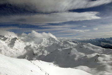 Fototapeta na wymiar Les Menuires Three Valleys Ski Region French Alps France