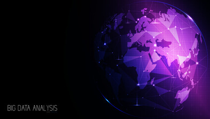 Business candle stick graph chart on technology abstract background. Vector illustration.