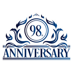 Luxury 98th anniversary Logo illustration vector