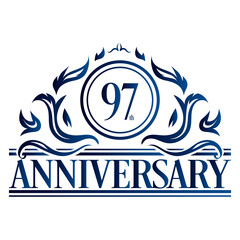 Luxury 97th anniversary Logo illustration vector