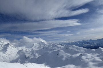 Fototapeta na wymiar Les Menuires Three Valleys Ski Region French Alps France