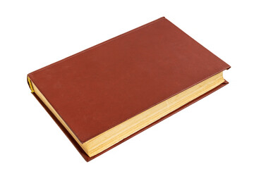 An old book of brown, isolated on a white background