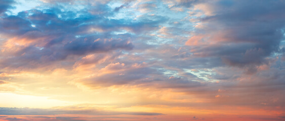 Obraz na płótnie Canvas Panoramic Natural Sundown Sunrise Sanset Sky background