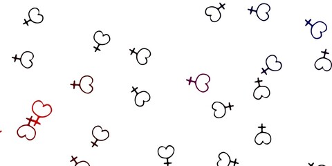 Light Pink, Yellow vector background with woman symbols.