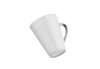Coffee or tea cup mockup template, blank mug on isolated white background, 3d illustration