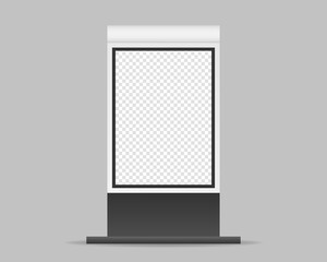 Outdoor signage vector. Blank signboard mockup. Mockup vector isolated. Template design. Realistic vector illustration.