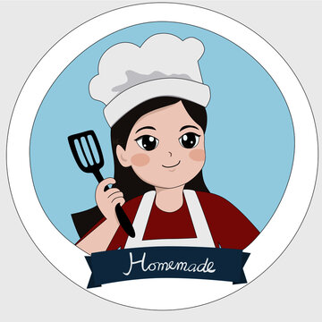 Logo of girl homemade cooking icon