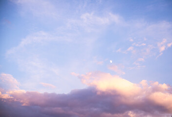 Naklejka na ściany i meble sunset sky clouds lilac after rain