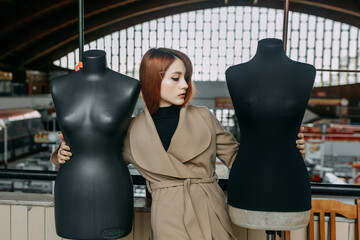Girl with mannequins