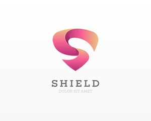 Shield letter s logo. - obrazy, fototapety, plakaty