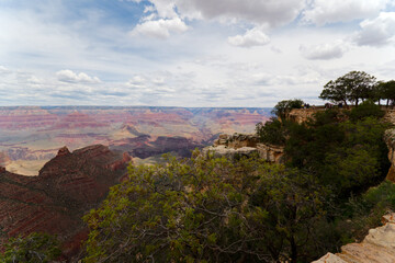 Looking east from the South Rim of the Grand Canyon near the Bright Angel Lodge