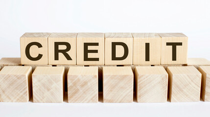 CREDIT word from wooden blocks on desk, search engine optimization concept