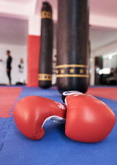 Kickboxing gloves closeup