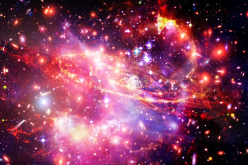Fototapeta na wymiar Beautiful universe. Galaxies and stars. The elements of this image furnished by NASA.