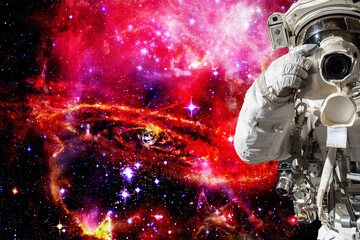 Obraz na płótnie Canvas Astronaut and deep space. Science theme. The elements of this image furnished by NASA.