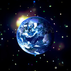 Abstract space background with earth. The elements of this image furnished by NASA.