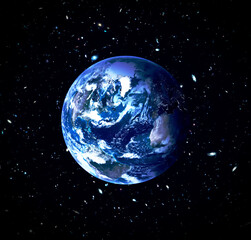 Abstract space background with earth. The elements of this image furnished by NASA.