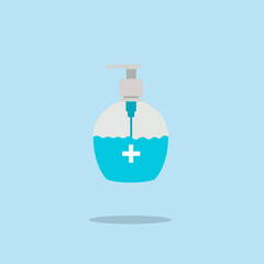 Disinfection. Hand sanitizer bottle icon, washing gel. Vector illustrationDisinfection. Hand sanitizer bottle icon, washing gel. Vector illustration	
