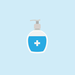 Disinfection. Hand sanitizer bottle icon, washing gel. Vector illustrationDisinfection. Hand sanitizer bottle icon, washing gel. Vector illustration	
