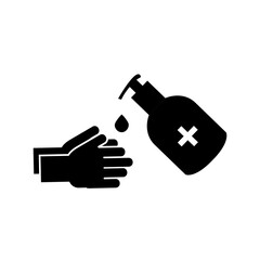 Disinfection. Hand sanitizer bottle icon, washing gel. Vector illustrationDisinfection. Hand sanitizer bottle icon, washing gel. Vector illustration	
