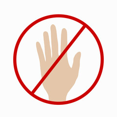 Do not touch icon on white background. Hand drawn vector illustration.