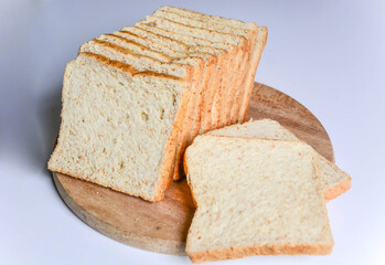 Closed up texture of fresh baked fluffy soft whole grain sliced breads