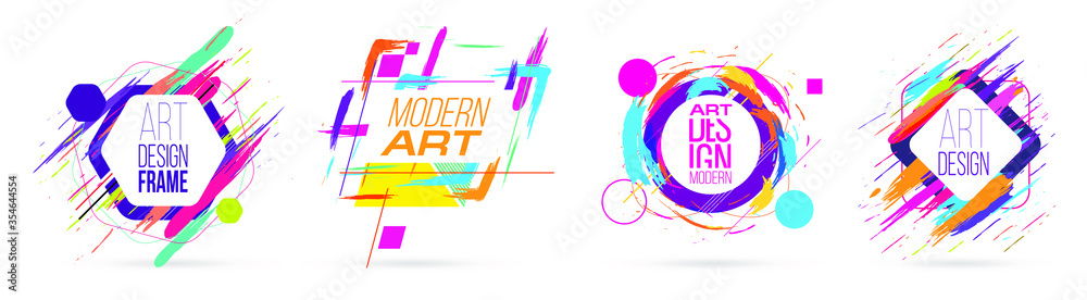 Fototapete new collection vector frame for text modern art graphics for hipsters . dynamic frame stylish geomet