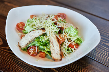 A plate of food on a table