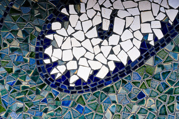 multi colorful stone mosaic tiles on the wall as background or texture,mosaic background