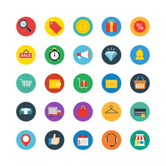 Online Shopping flat Icon Set